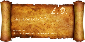 Lay Domicián névjegykártya